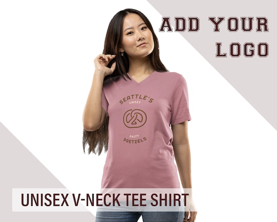 Customizable Logo V-neck Graphic Tee 