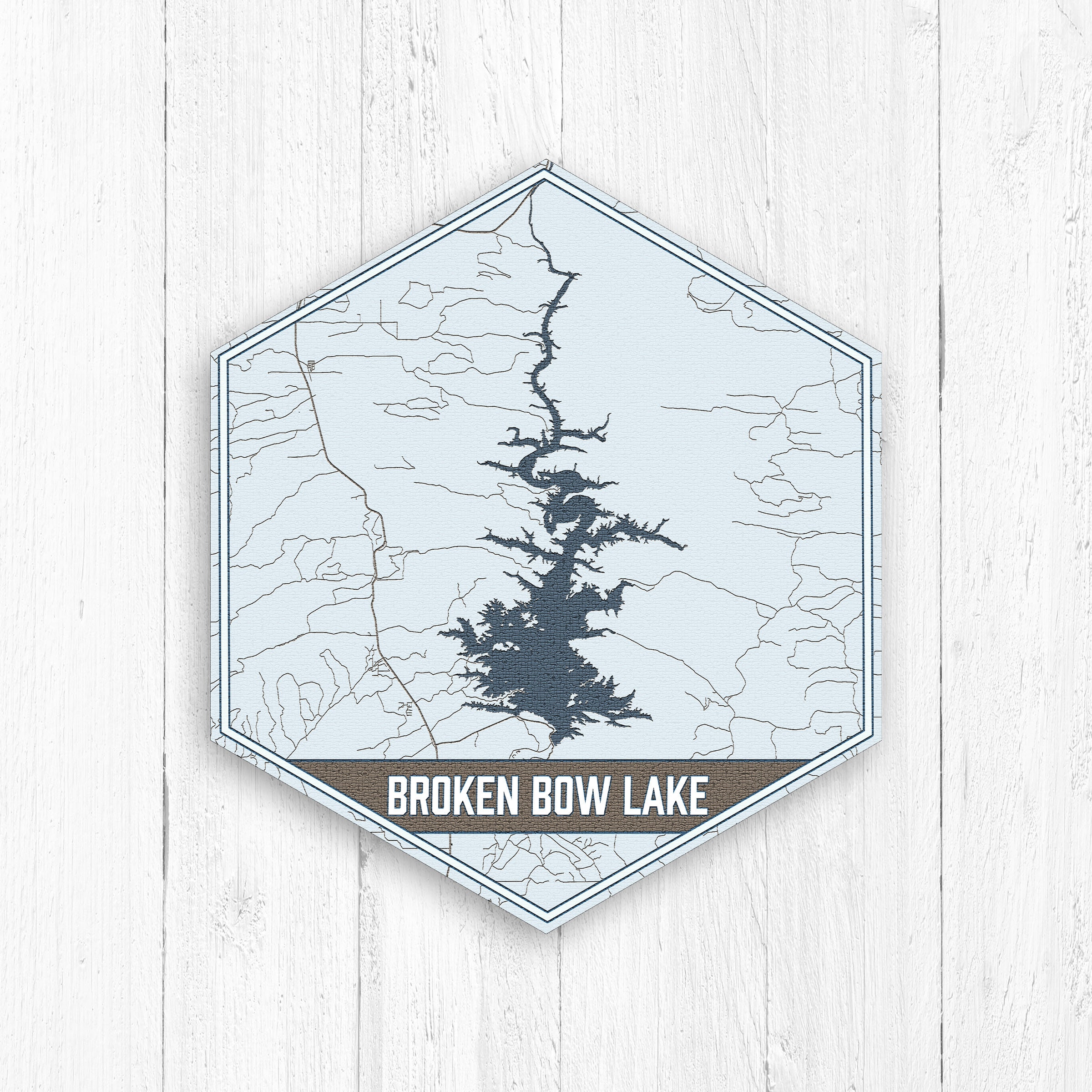 Broken Bow Lake Oklahoma Hexagon Lake Map by Printed Etsy