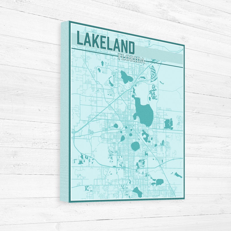 Lakeland Florida Street Map Print Lakeland Street Map Etsy