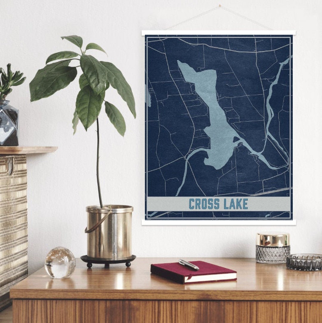 Cross Lake New York Map Print Cross Lake Poster Frame Printed