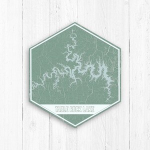 Table Rock Lake Missouri Hexagon Canvas par Printed Marketplace
