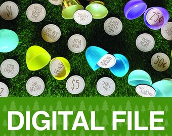Żetony jajek wielkanocnych SVG plik cyfrowy cięty | Dzień Ojca | Prezent | Glowforge | k40 | Beamo | Cricut