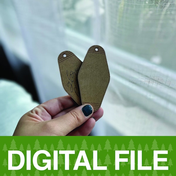 Digital Cut File for Vintage Hotel Room Key Keycahin | Glowforge | Muse | Dremel | Xtool