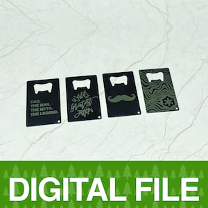 Karty z otwieraczem do butelek Glowforge, plik cyfrowy do cięcia | Dzień Ojca | Prezent | Glowforge | k40 | Beamo | Cricut