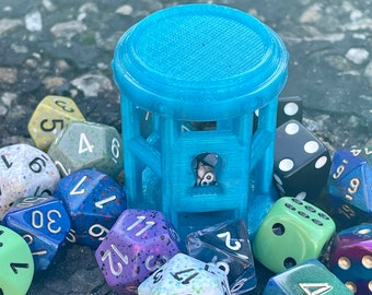 RADIOACTIVE Dice Jail with 7 piece polyhedral dice set
