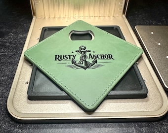 xTool F1 / F2 3D Printed Jig for Leather Coasters & Motel Keychains | Laser Engraving Alignment Jig | Batch Engraving Tool