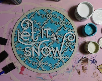 Let it Snow Glowforge Cyfrowy plik do cięcia | Glowforge | Laser | Boże Narodzenie DIY