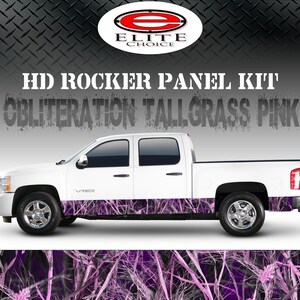 Obliteration Tallgrass Pink Camo Rocker Panel Graphic Decal Wrap Truck SUV - 12&quot; x 24FT