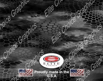 Chameleon Hex Night Black 15"x52" or 24"x52" Truck/Pattern Print Tree Real Camouflage Sticker Roll or Sheet