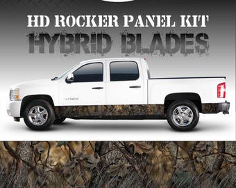 Hybrid Oak Blades Camo Rocker Panel Graphic Decal Wrap Truck SUV - 12" x 24FT