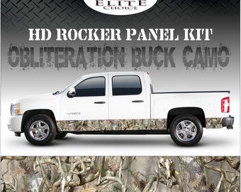Obliteration Buck Deer Camo Rocker Panel Graphic Decal Wrap Truck SUV - 12" x 24FT