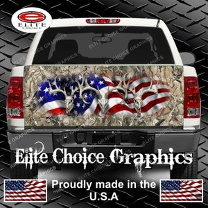 American Buck Obliteration Skull Truck Tailgate Wrap Vinyl Graphic Decal Sticker Wrap