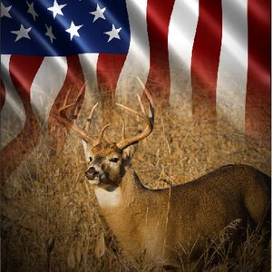Buck Deer In Grass Flag Cornhole Wrap Bag Toss Decal  Skin Sticker Wraps Laminated or Non Laminated