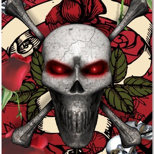 Skull Roses Cornhole Wrap Bag Toss Decal  Skin Sticker Wraps Laminated or Non Laminated