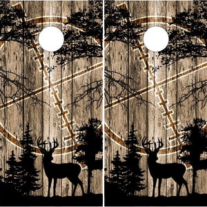 Deer Buck Hunting Woods Cornhole Wrap Bag Toss Decal  Skin Sticker Wraps Laminated or Non Laminated