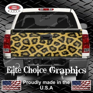Leopard Print Truck Tailgate Wrap Vinyl Graphic Decal Sticker Wrap