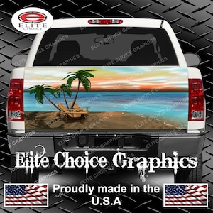 Beach Scene Dusk Truck Tailgate Wrap Vinyl Graphic Decal Sticker Wrap