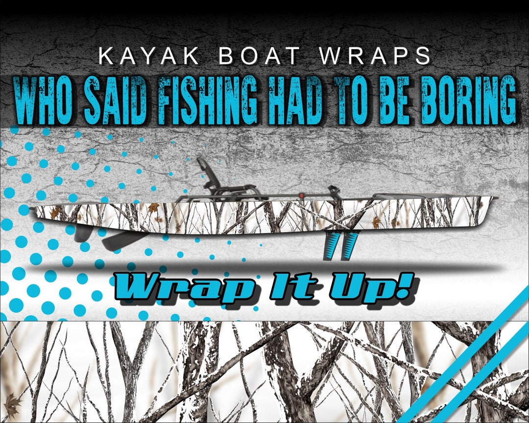 Snowstorm Tree Camo Kayak Vinyl Wrap Kit Graphic Decal/sticker 12ft and ...