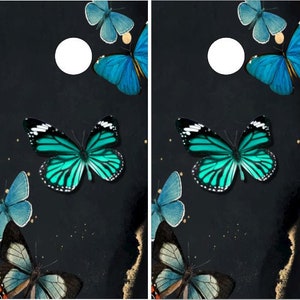Butterflies Cornhole Wrap Bag Toss Decal  Skin Sticker Wraps Laminated or Non Laminated