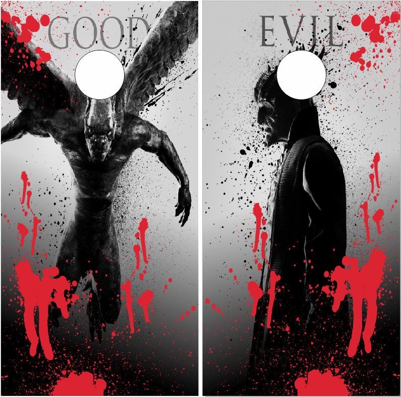 Good VS Evil Gargoyle Cornhole Wrap Bag Toss Decal Baggo Skin Etsy