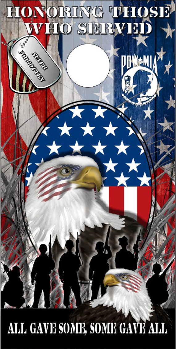 Military Honor Vets Patriotic Flag Cornhole Wrap Bag Toss Etsy