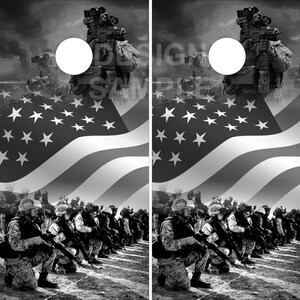 Military Flag Cornhole Wrap Bag Toss Decal  Skin Sticker Wraps Laminated or Non Laminated