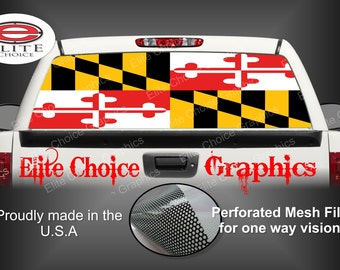 Maryland Flag Rear Window Graphic Tint Decal Sticker Truck SUV Van Car