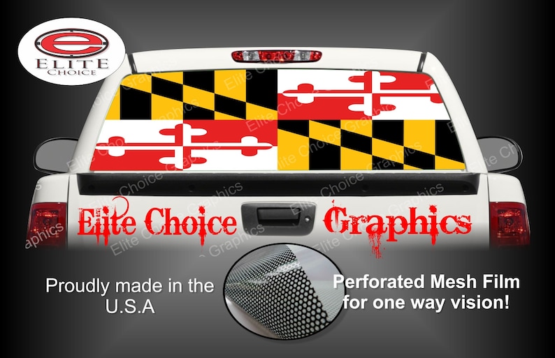 Maryland Flag Rear Window Graphic Tint Decal Sticker Truck SUV Etsy