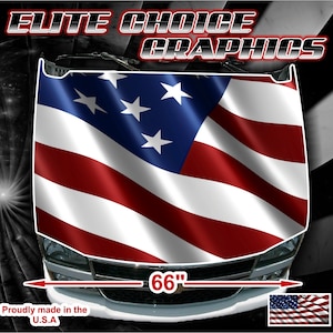 American Flag Vinyl Hood Wrap Bonnet Decal Sticker Graphic Universal Fit