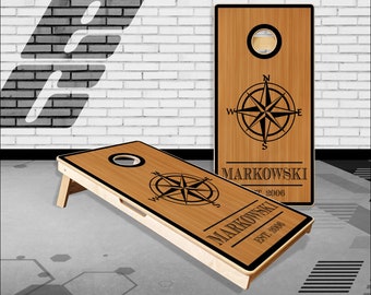 Jeu de lancer de sacs Compass Rose Cornhole, Date de l'Est