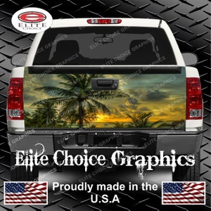 Beach Palm Trees Truck Tailgate Wrap Vinyl Graphic Decal Sticker Wrap