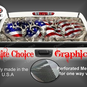 American Buck Deer Obliteration Rear Window Graphic Tint Decal Sticker Truck SUV Van Car