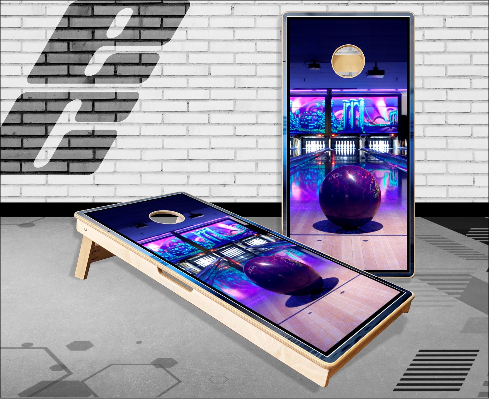 Bowling Cornhole Boards Bag Toss Baggo Game With Bags Etsy