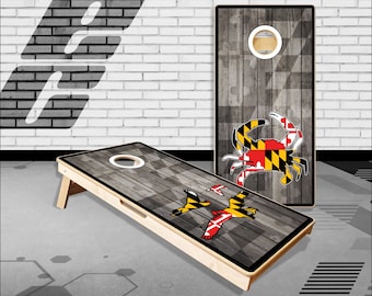 Maryland Crab Duck wood Cornhole Boards Bag Toss  Game With Bags