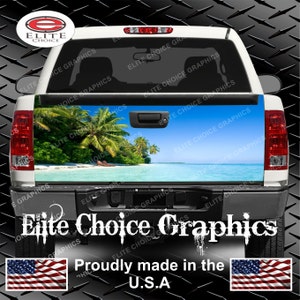 Beach Paradise Truck Tailgate Wrap Vinyl Graphic Decal Sticker Wrap