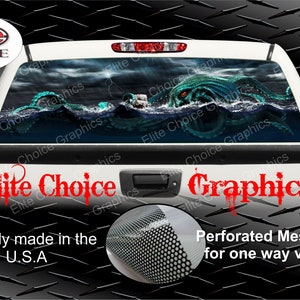 Kraken Pirate Ship Rear Window Graphic Tint Decal Sticker Truck SUV Van Car