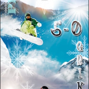 Snowboarding 50 grind Cornhole Wrap Bag Toss Decal  Skin Sticker Wraps Laminated or Non Laminated