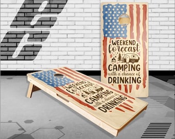 Prévisions week-end Camping Bars Cornhole Boards Jeu de lancer de sacs avec sacs