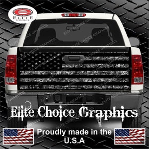 Digital Distressed American Flag Truck Tailgate Wrap Vinyl Graphic Decal Sticker Wrap