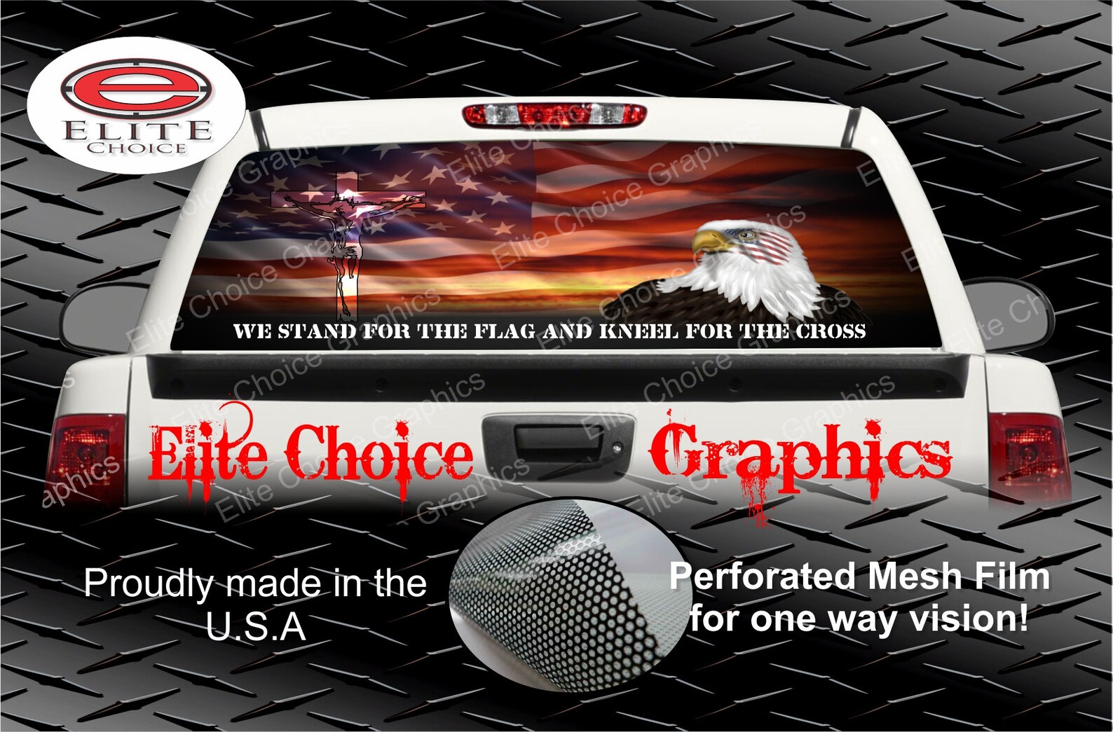 Sco Flag On Rear Window Stand for the Flag Rear Window Graphic Tint Decal Sticker Truck SUV Van ...