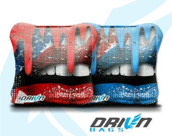 Patriotic American Flag Lips "Stick & Slick" Cornhole Bags - Tournament Style, Resin Filled FREE SHIPPING  (set of 8)