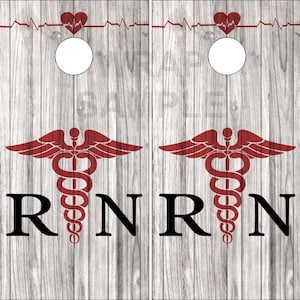 RN Nurse Cornhole Wrap Bag Toss Decal  Skin Sticker Wraps Laminated or Non Laminated