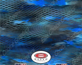Asper Blue 3 Camo 15"x52" or 24"x52" Truck/Pattern Print Tree Real Camouflage Sticker Roll or Sheet