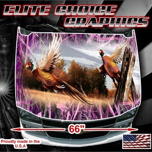 Pheasant Tallgrass Pink Camo Vinyl Hood Wrap Bonnet Decal Sticker Graphic Universal Fit