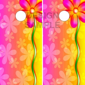 Flower Power Cornhole Wrap Bag Toss Decal  Skin Sticker Wraps Laminated or Non Laminated