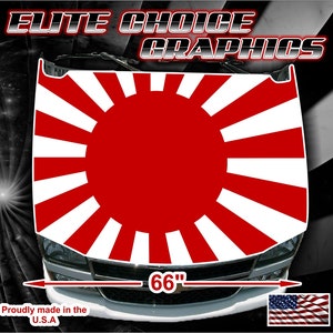 Rising Sun Japanese Flag Vinyl Hood Wrap Bonnet Decal Sticker Graphic Universal Fit