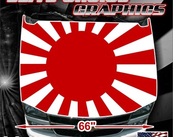 Rising Sun Japanese Flag Vinyl Hood Wrap Bonnet Decal