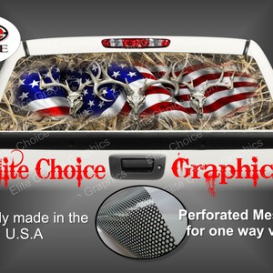American Buck Deer Tallgrass Duck Rear Window Graphic Tint Decal Sticker Truck SUV Van Car