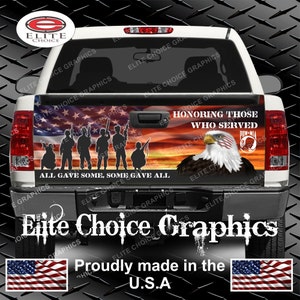 Military Honor Our Veterans Truck Tailgate Wrap Vinyl Graphic Decal Sticker Wrap