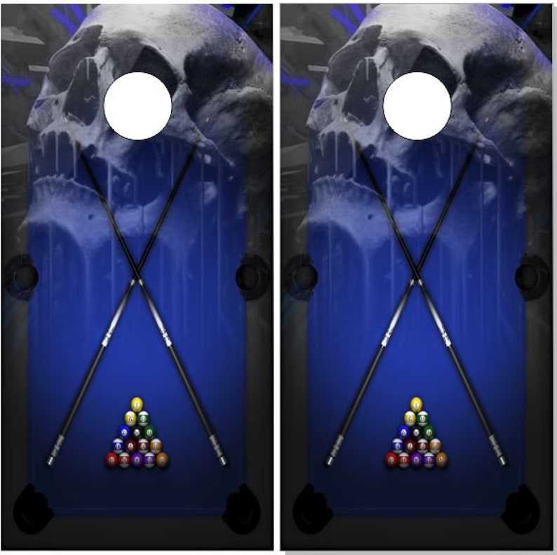 Billiards Pool Skull Cornhole Wrap Bag Toss Decal Skin Sticker Wraps ...